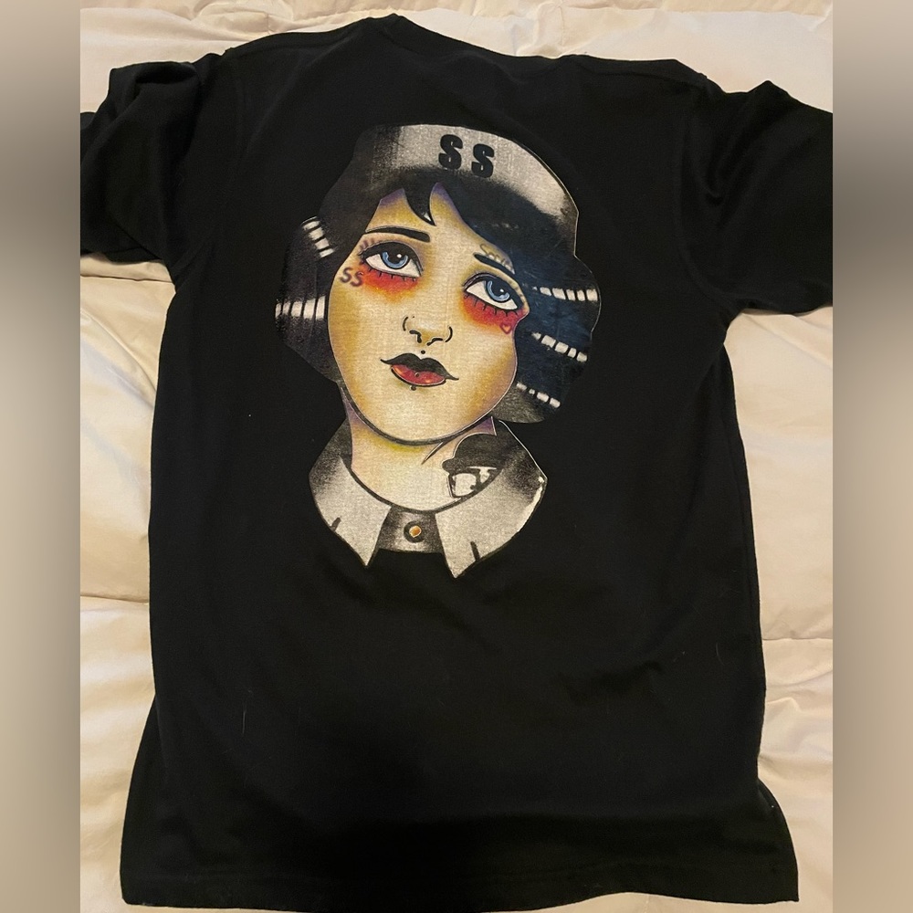 Black traditional tattoo style shirt